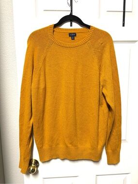 J.Crew Lambswool Blend Crewneck Sweater - Mustard Yellow / Medium
